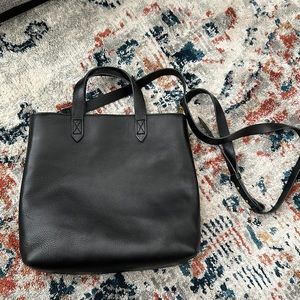Madewell zip top transport crossbody true black